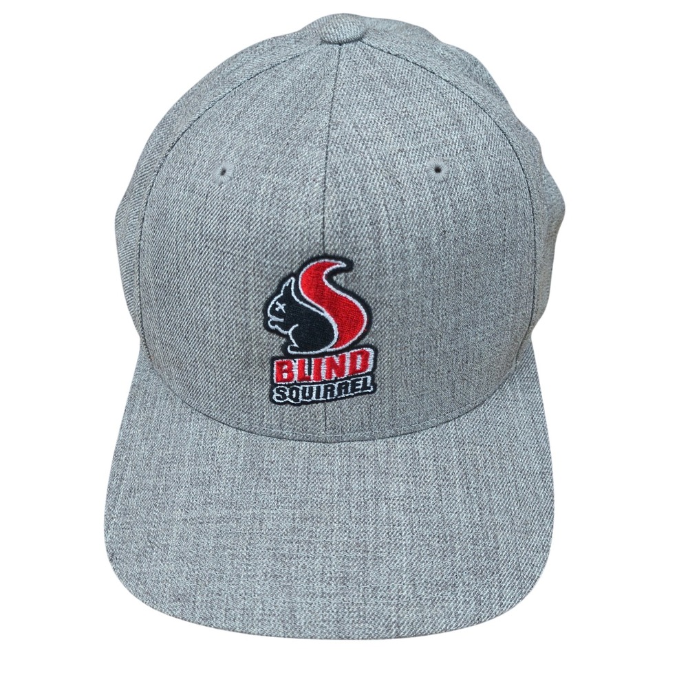 Blind Squirrel Snapback Hat Gray Heathered Yupoong Classics Adjustable Cap Mens - Picture 1 of 11
